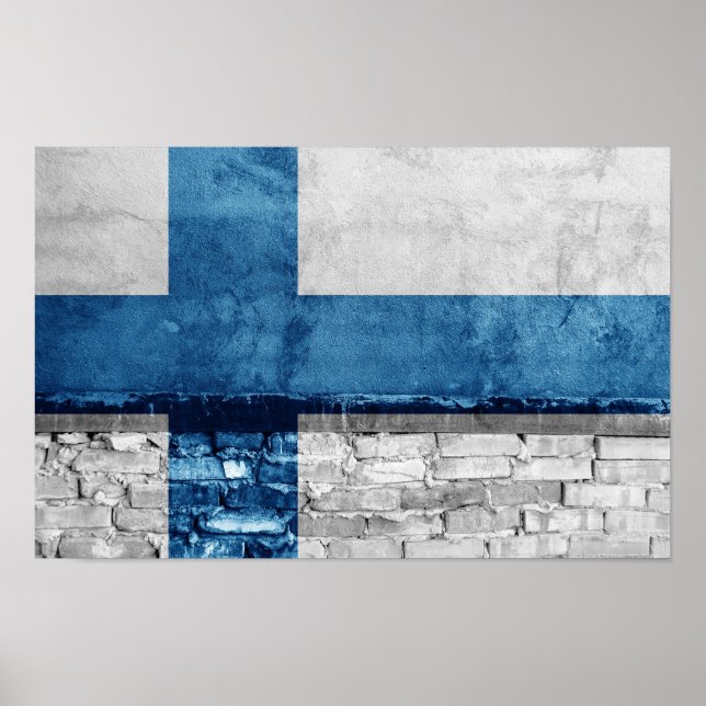 Affiche Drapeau de Finlande (Devant)