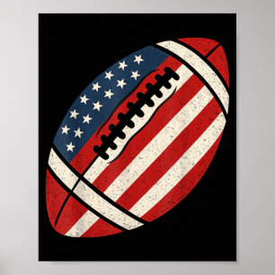 Affiche Drapeau de football américain 4 juillet patriotiqu