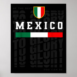 Affiche Drapeau de football de soccer du Mexique Maillot v