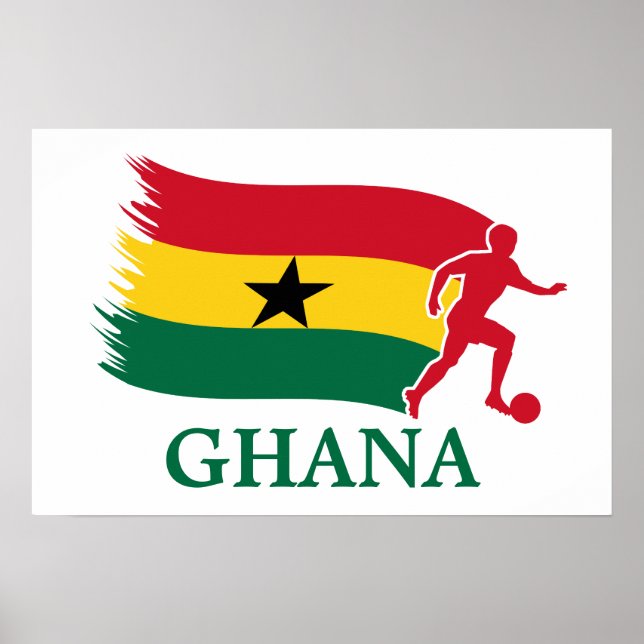 Affiche Drapeau de football du Ghana (Devant)