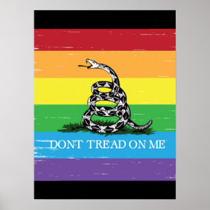 Affiche Drapeau de Gadsden LGBT Ne pas marcher sur moi gru