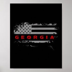 Affiche Drapeau de Géorgie États-Unis 