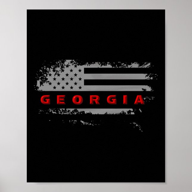 Affiche Drapeau de Géorgie États-Unis  (Devant)
