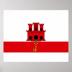 Affiche Drapeau de Gibraltar