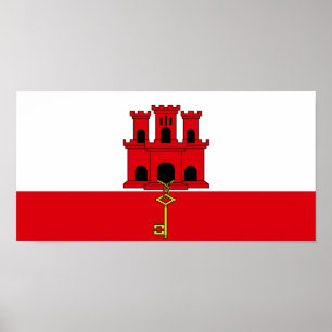 Affiche Drapeau de Gibraltar