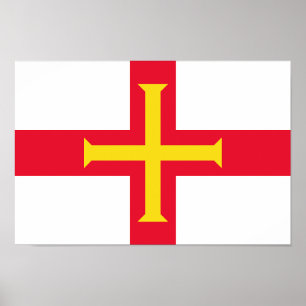 Affiche Drapeau de Guernesey
