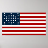 Drapeau de guerre civile américaine de 33 étoiles 