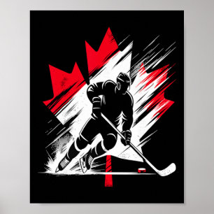 Affiche Drapeau de hockey Canada