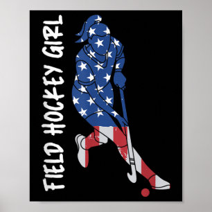 Affiche Drapeau de hockey sur gazon Usa pour femmes enfant