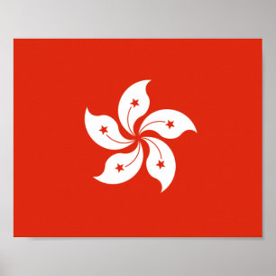 Affiche Drapeau de Hong Kong