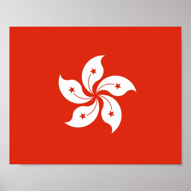 Affiche Drapeau de Hong Kong (Devant)