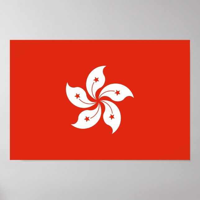 Affiche Drapeau de Hong Kong (Devant)