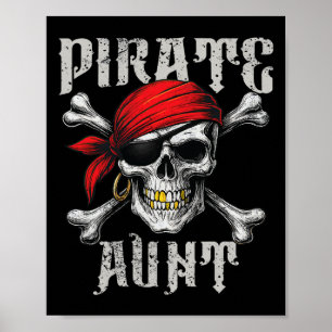 Affiche Drapeau De Jolly roger De Tante Pirate Et Traverse