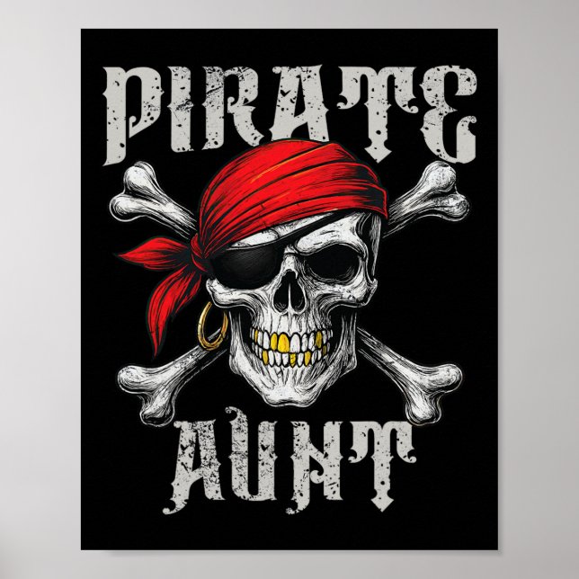 Affiche Drapeau De Jolly roger De Tante Pirate Et Traverse (Devant)