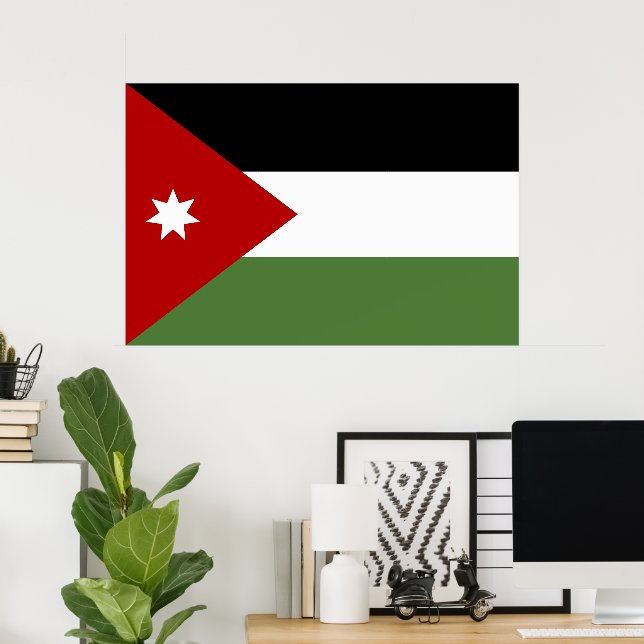 Affiche Drapeau de Jordanie (Bureau à domicile)