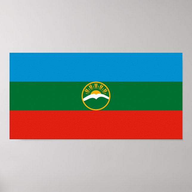 Affiche Drapeau de Karatchaïevo-Tcherkessie (Devant)