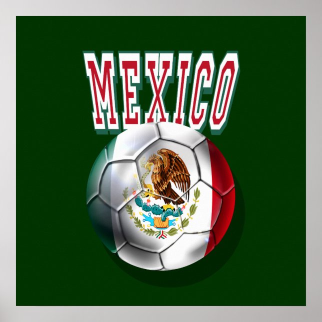 Affiche Drapeau de la balle mexicaine avec le Mexique libe (Devant)