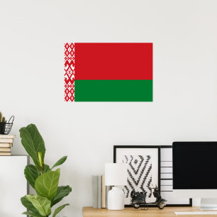 Affiche drapeau de la Biélorussie