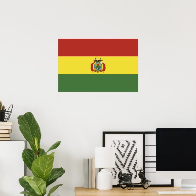 Affiche Drapeau de la Bolivie (Bureau à domicile)