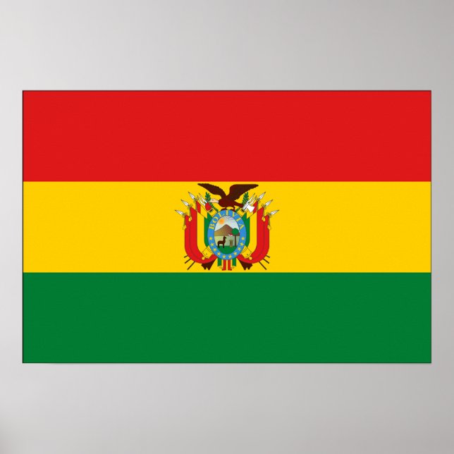 Affiche Drapeau de la Bolivie (Devant)