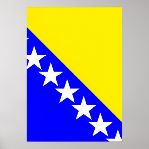 Affiche Drapeau de la Bosnie-Herzégovine