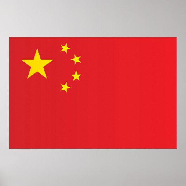 Affiche Drapeau de la Chine (Devant)