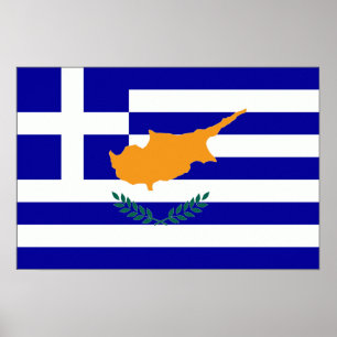 Affiche Drapeau de la Chypre de Grec
