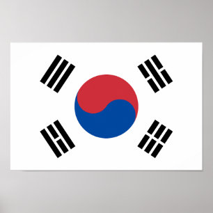 Affiche Drapeau de la Corée du Sud