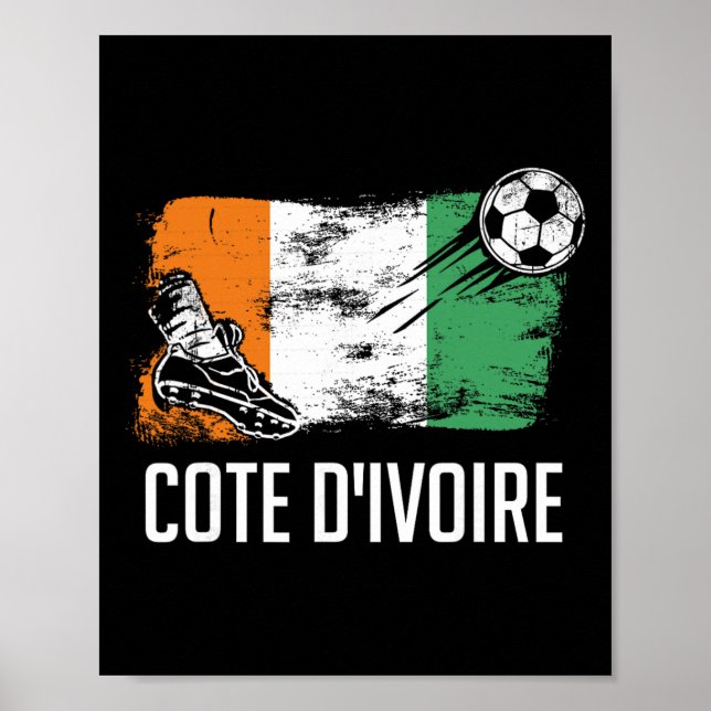 Affiche Drapeau de la Côte d'Ivoire Maillot Côte d'Ivoire  (Devant)