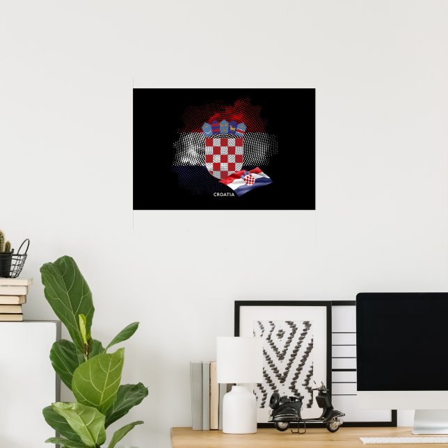 Affiche Drapeau de la Croatie (Bureau à domicile)
