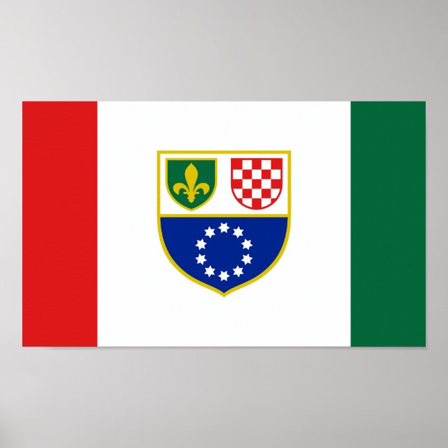 Affiche Drapeau de la Fédération de Bosnie-Herzégovine (Devant)