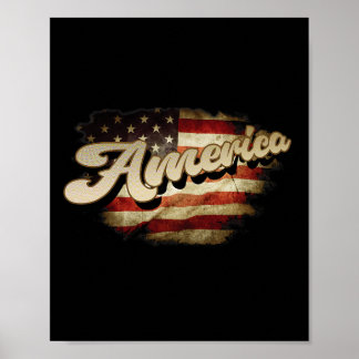 Affiche Drapeau de la fête de l'indépendance américaine du