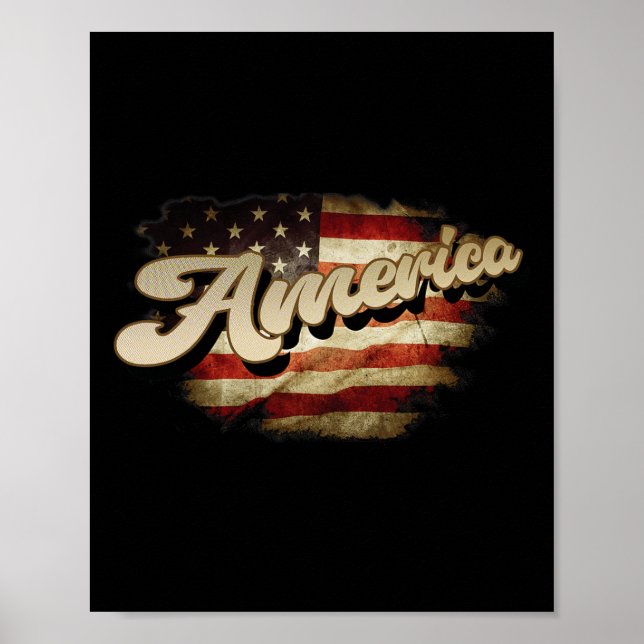 Affiche Drapeau de la fête de l'indépendance américaine du (Devant)
