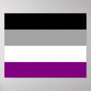 Affiche Drapeau de la fierté asexuelle