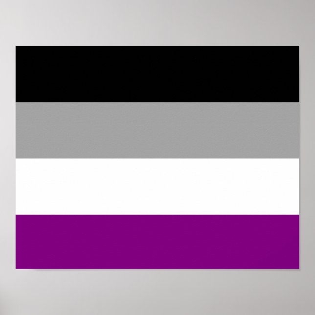 Affiche Drapeau de la fierté asexuelle (Devant)
