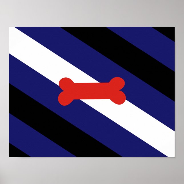 Affiche Drapeau de la fierté de jeu de chiot (Devant)