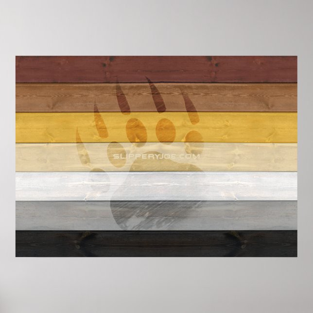 Affiche drapeau de la fierté de l'ours de SlipperyJoe's te (Devant)