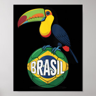 Affiche Drapeau de la fierté du Brésil Brasil Toucan Ballo