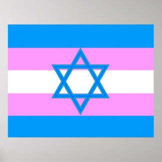 Affiche Drapeau de la fierté juive transgenre