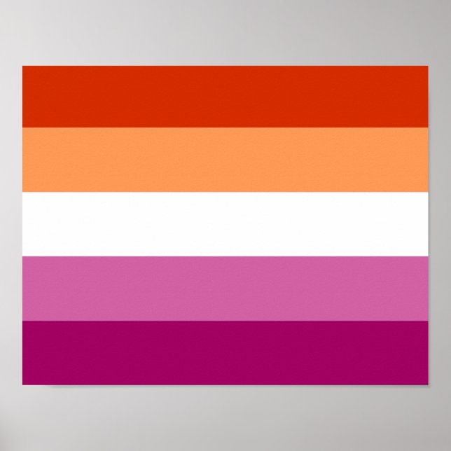 Affiche Drapeau de la fierté lesbienne (5 bandes) (Devant)