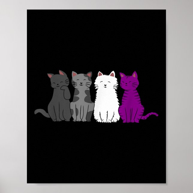 Affiche Drapeau de la fierté LGBT Chat Animal Ace Aualité  (Devant)