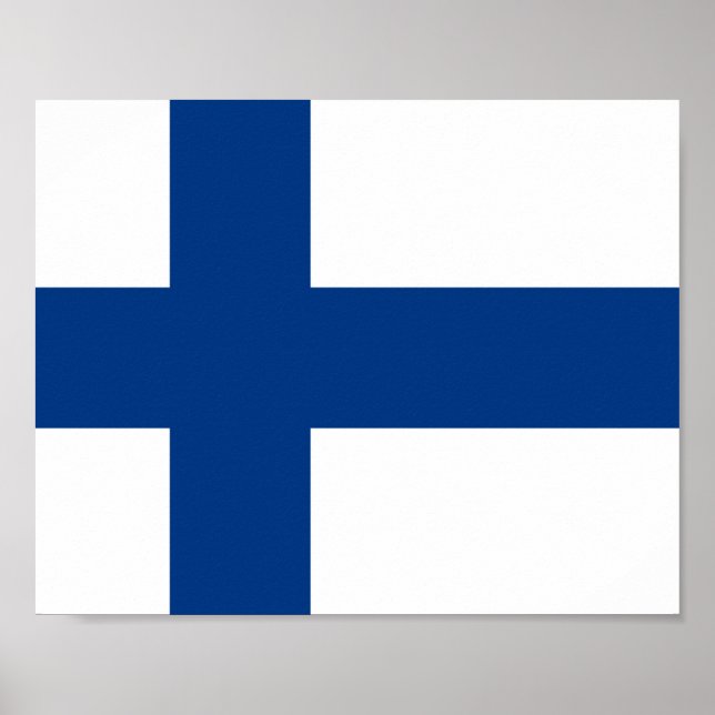 Affiche Drapeau de la Finlande (Devant)