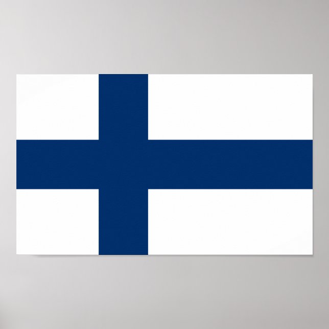 Affiche Drapeau de la Finlande (Devant)