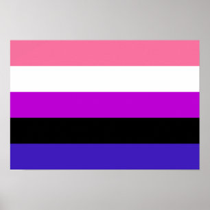 Affiche Drapeau de la Genderfluidité Pride