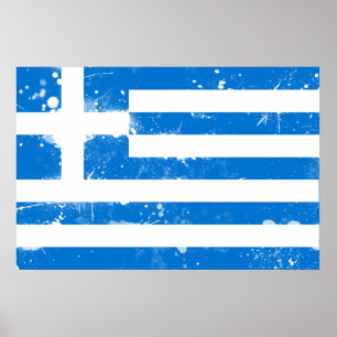 Affiche Drapeau de la Grèce