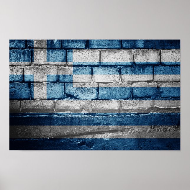 Affiche Drapeau de la Grèce (Devant)