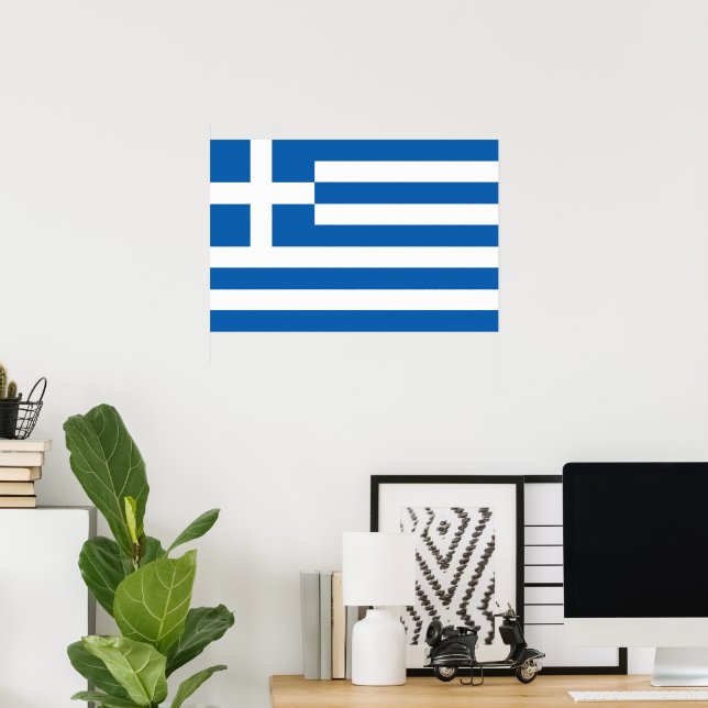 Affiche Drapeau de la Grèce (Bureau à domicile)