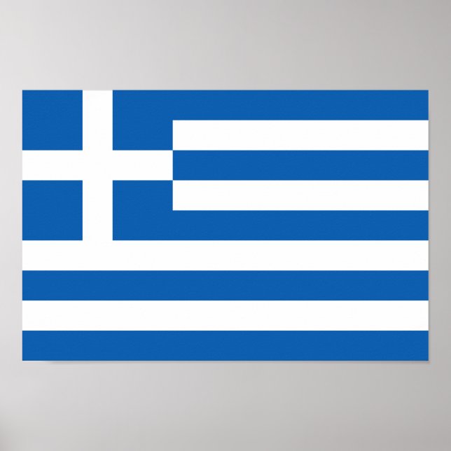 Affiche Drapeau de la Grèce (Devant)