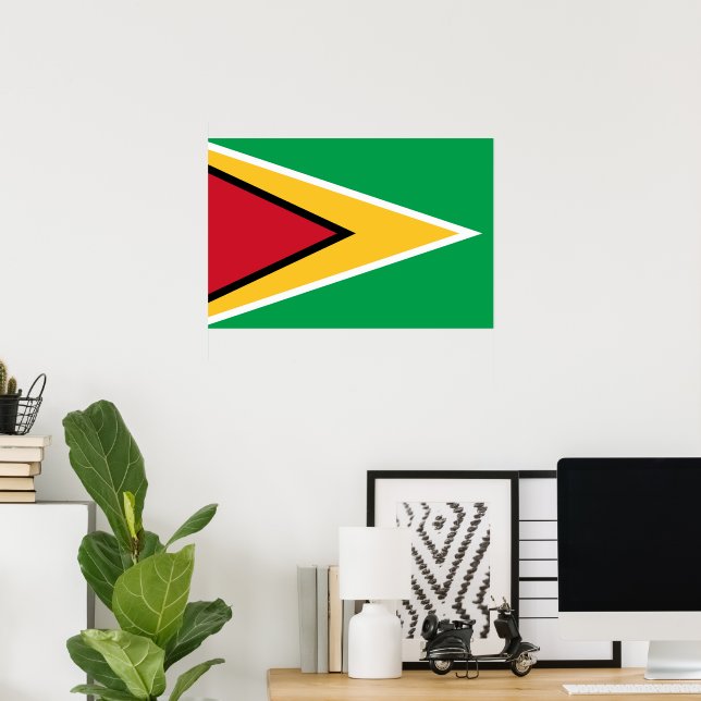 Affiche Drapeau de la Guyane (Bureau à domicile)