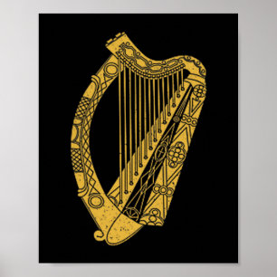 Affiche Drapeau de la Harpe d'Irlande Drapeau Symbole de l
